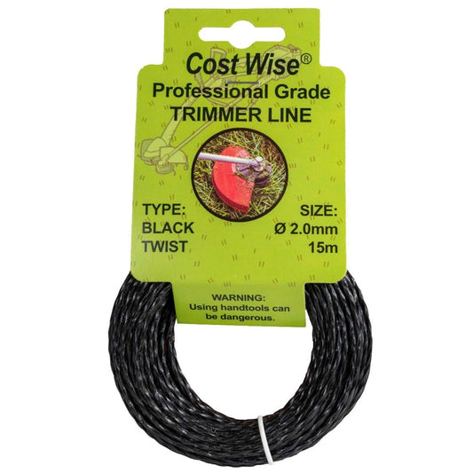 Black Twisted Strimmer Line 2mm x 15m
