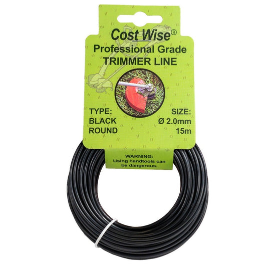 Black Round Strimmer Line 2mm x 15m