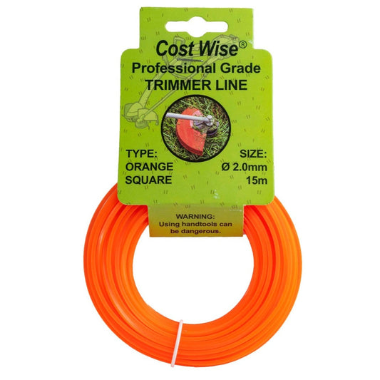 Orange Square Grass Trimmer Line 2mm x 15m