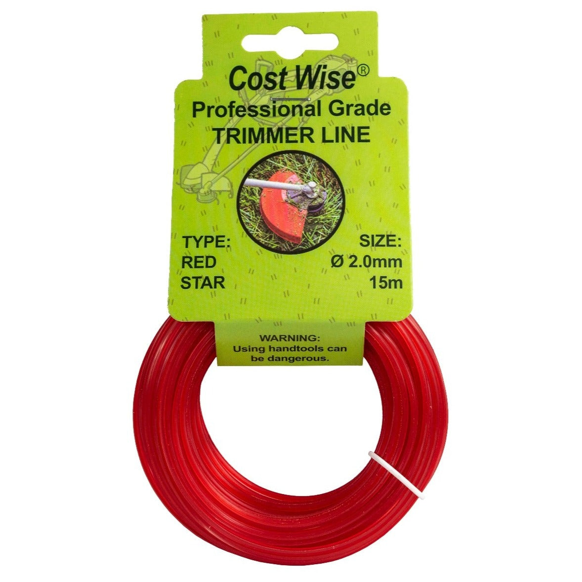 Red Star Shaped Grass Trimmer Line – 2mm x 15m
