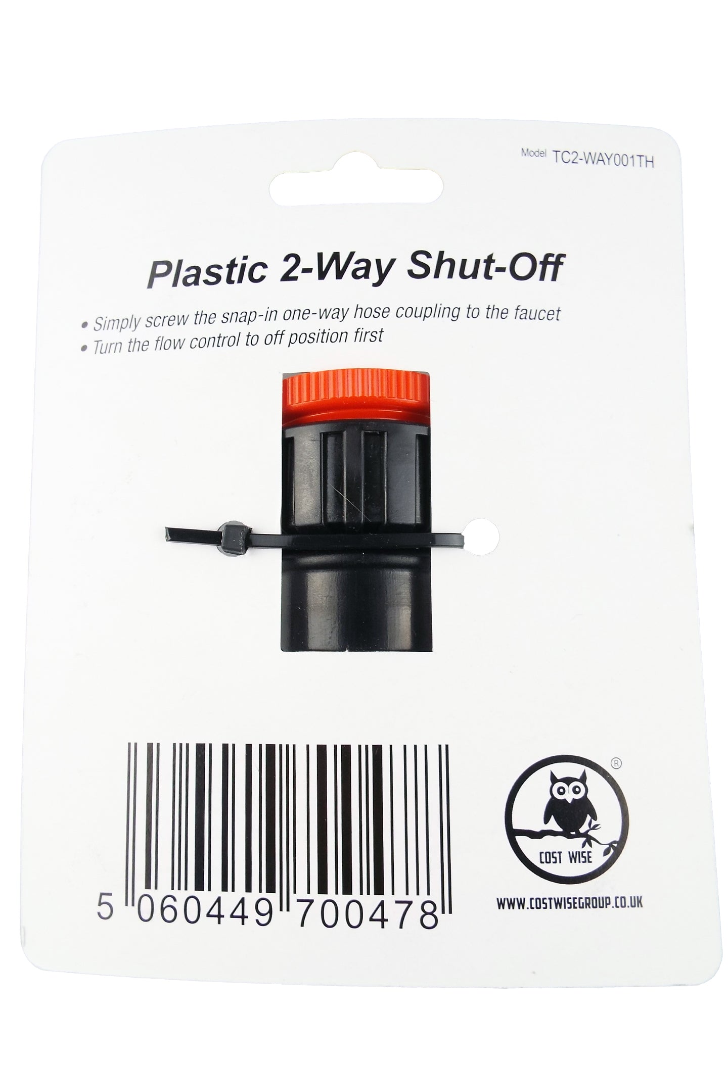 Black/Orange Dual Tap Fitting with Valves and Threaded Outlets
