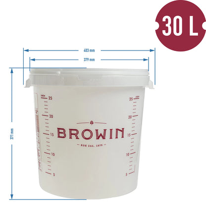 30L Fermentation Container with Lid Food Grade Brewing Bucket Wine Beer Fermenter