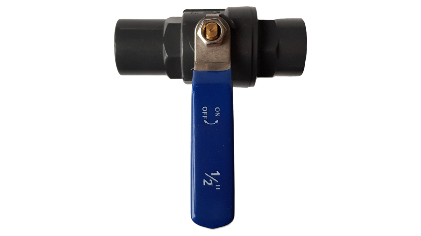 1.25″ BSP Female PP Stopcock Including Stainless Steel Ball Valve & Handle