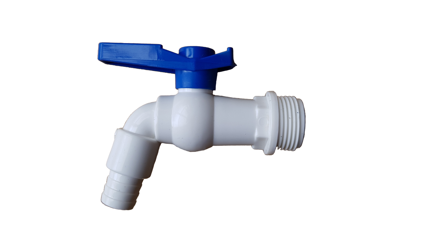 3/4" BSPM Plastic Garden Tap in White and Blue