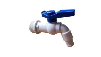 3/4" BSPM Plastic Garden Tap in White and Blue