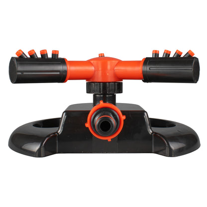 Cost Wise Lawn Sprinkler with 3 Adjustable Rotating Arms, Black/Orange