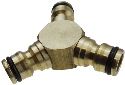 Brass 3‑Outlet Male Snap‑On Hose Connector