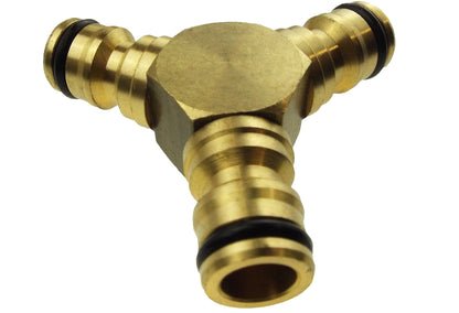 Brass 3‑Outlet Male Snap‑On Hose Connector