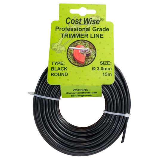 Black Round Strimmer Line 3mm x 15m