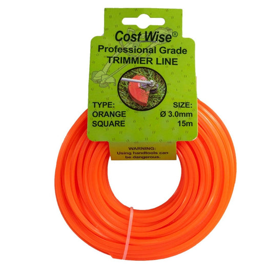 Orange Square Grass Trimmer Line 3mm x 15m