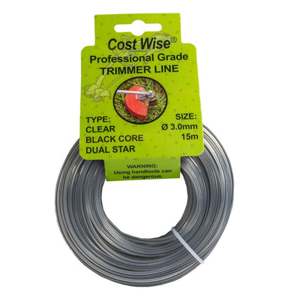 Black Double Star Strimmer Line – 3mm x 15m