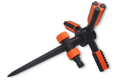 Eco Line 3‑Arm Rotary Lawn Sprinkler with Spike Mount