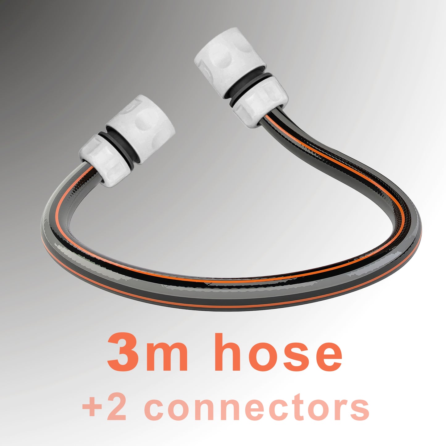 Premium 4 Layer Garden Carbon BLACK Hose Pipe Watering Hose with 2 Hose Connectors