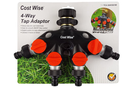 Metal 4-Way Tap Connector with Valves