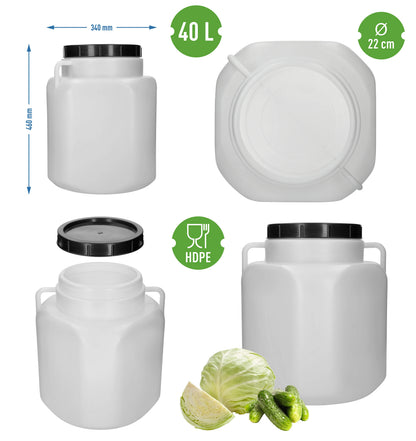 20L 30L 40L 50L Fermentation Barrel Food Grade HDPE Pickling Storage Container