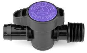 Antelco Purple Back® Irrigation Valve – 13 mm Barb to 3/4" Thread