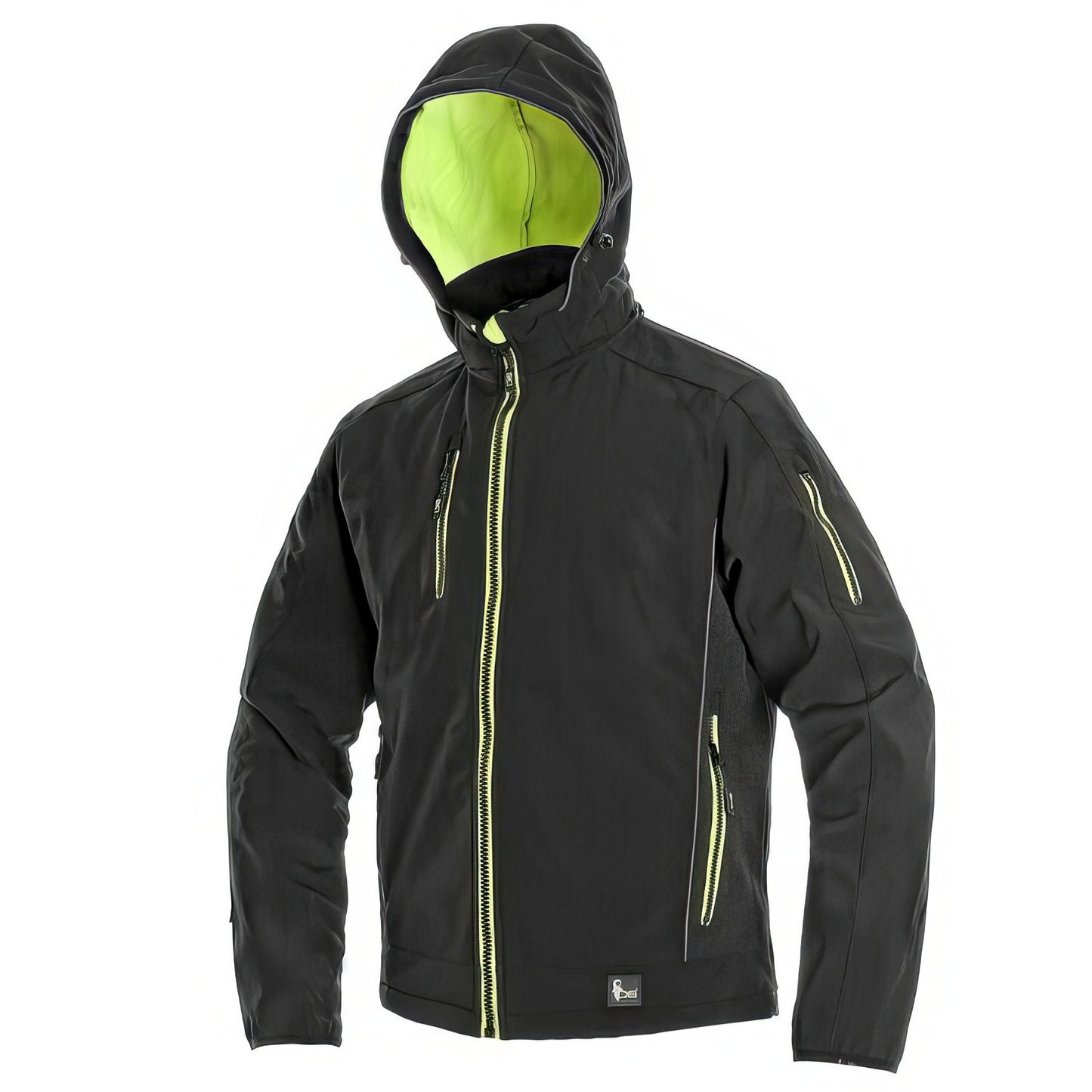 CXS Durham Mens Softshell Work JACKET Waterproof Windproof Hooded Black Yellow