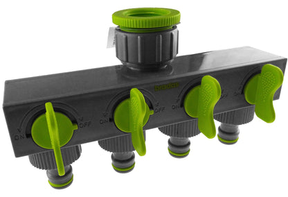 4-Way Lime Water Splitter with Valves
