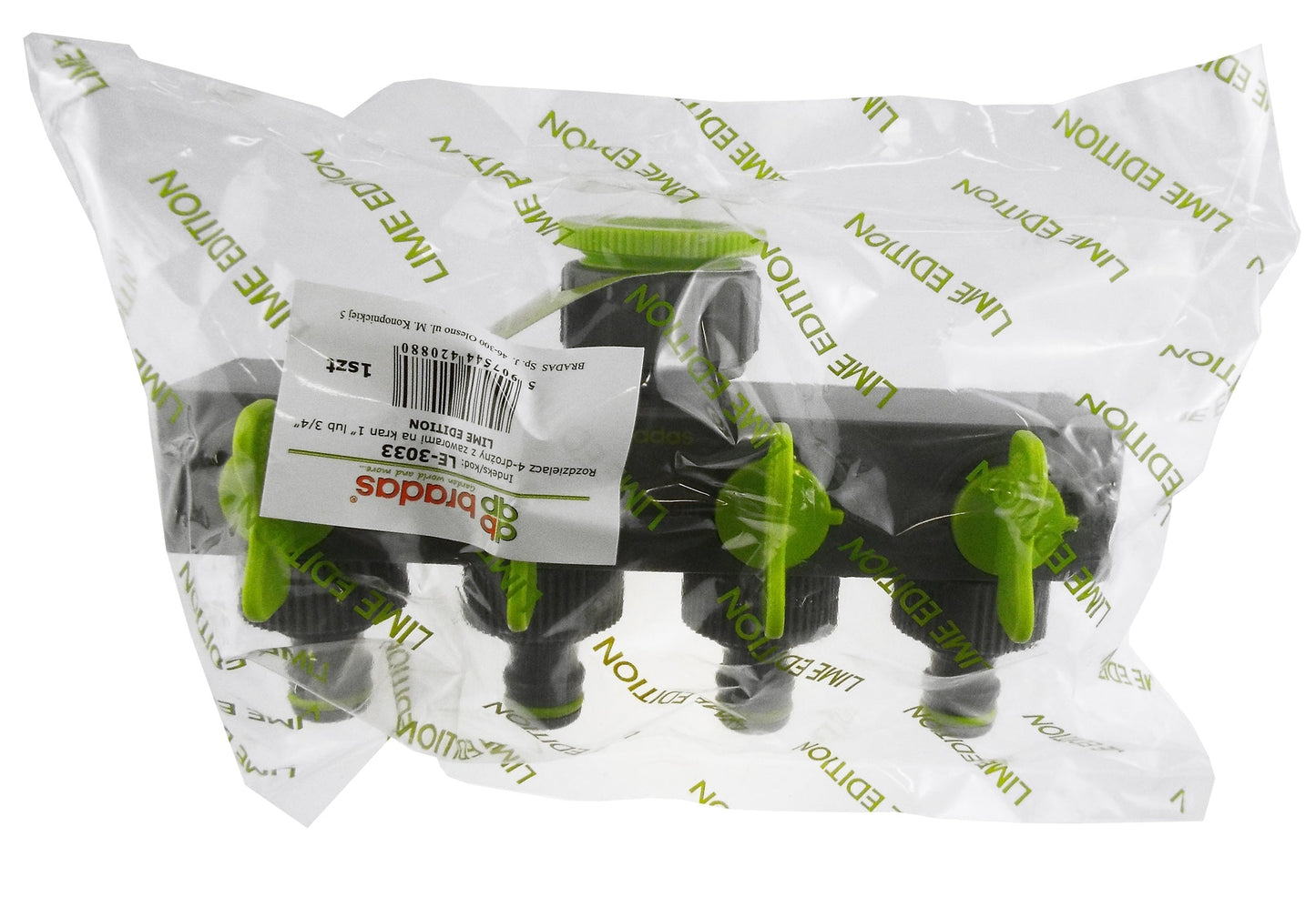 4-Way Lime Water Splitter with Valves