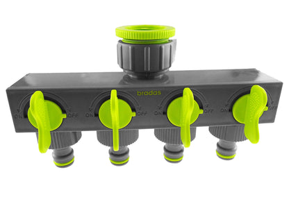4-Way Lime Water Splitter with Valves
