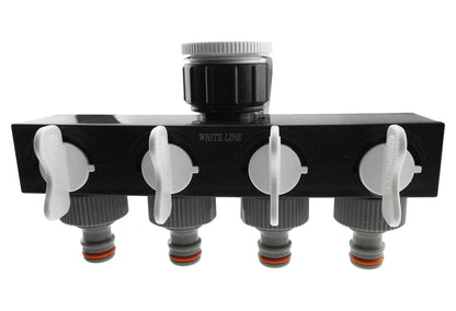 4-Way WL Water Splitter with Valves