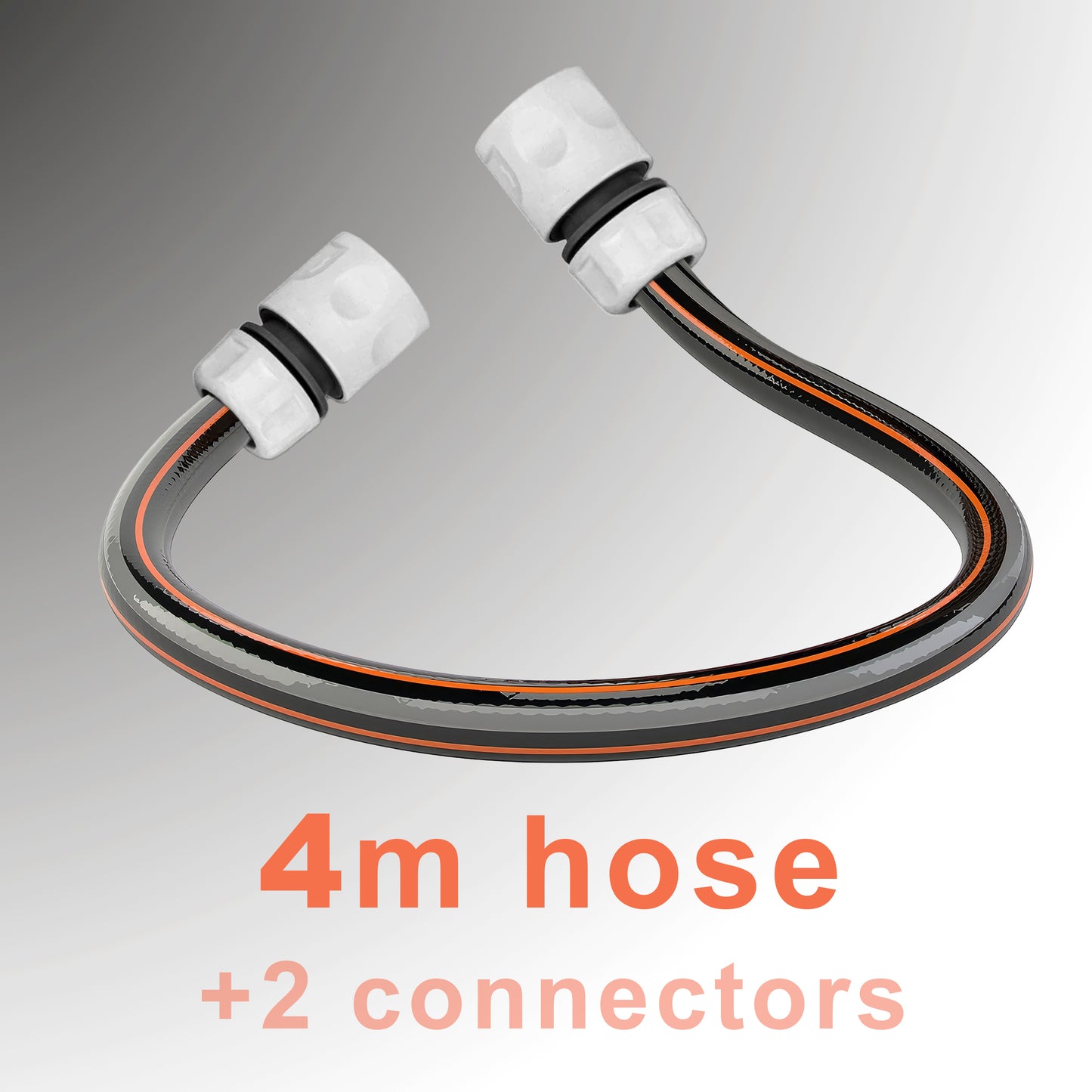 Premium 4 Layer Garden Carbon BLACK Hose Pipe Watering Hose with 2 Hose Connectors