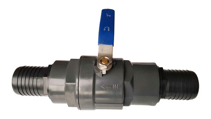 Female Polypropylene Stopcock with Stainless Steel Ball Valve and Barb Fittings