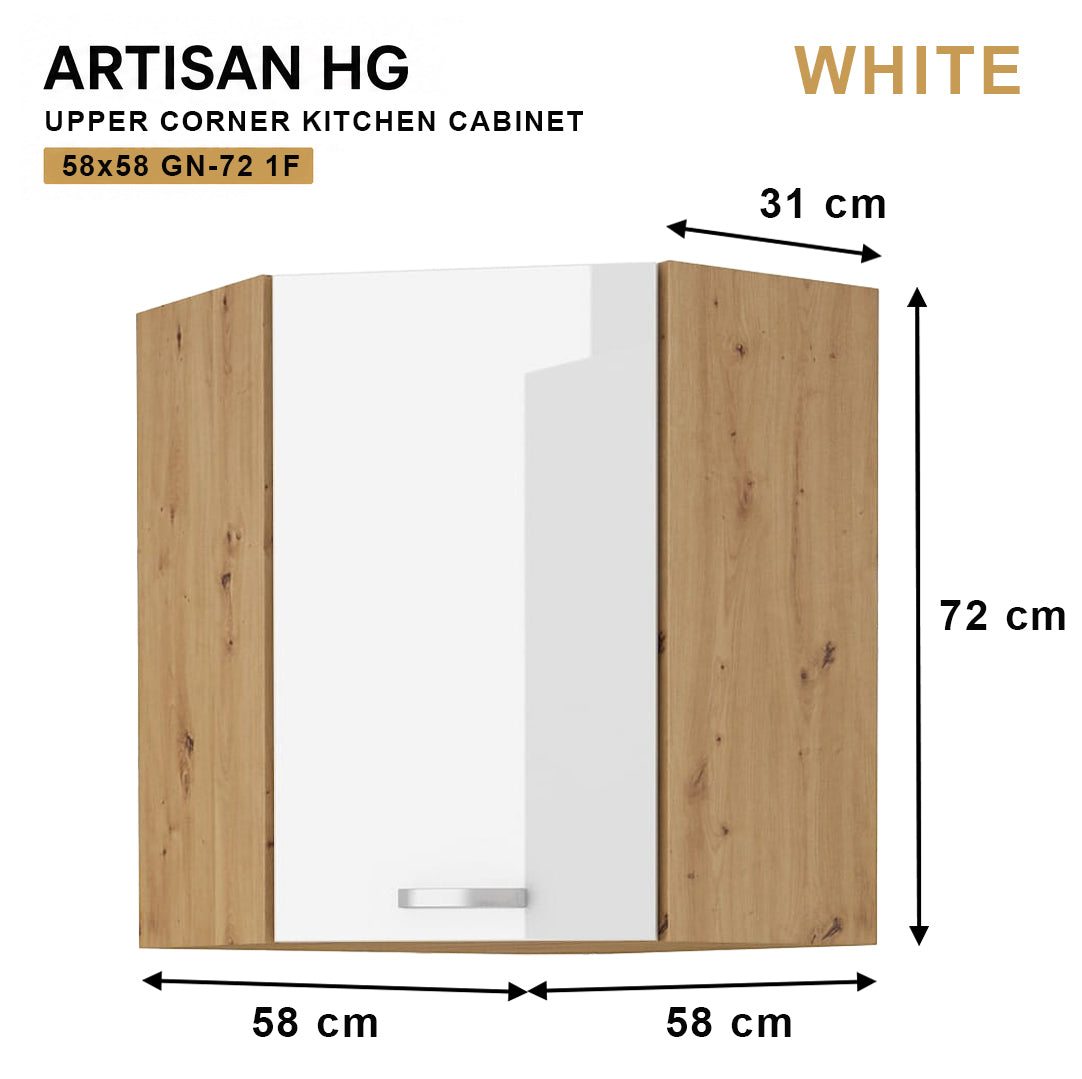 ARTISAN Modular Kitchen – White Gloss - PARTS option