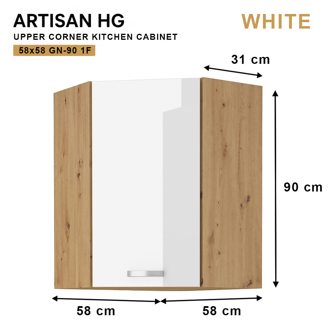ARTISAN Modular Kitchen – White Gloss - PARTS option