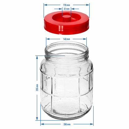 5L 8L 10L 15L 18L Glass Fermentation Jar Demijohn Wine Making Home Brew Preserves