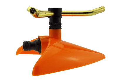 Orange Leaf 3‑Arm Rotating Garden Sprinkler