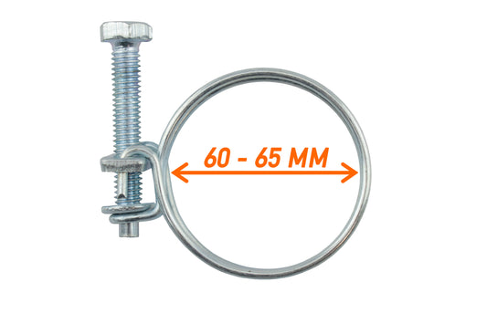 60–65mm Galvanised Dual Wire Hose Clip