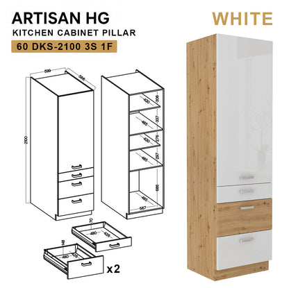 ARTISAN Modular Kitchen – White Gloss - PARTS option