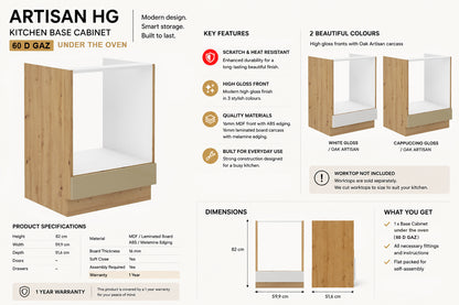 ARTISAN Modular Kitchen – Cappuccino Gloss - PARTS option
