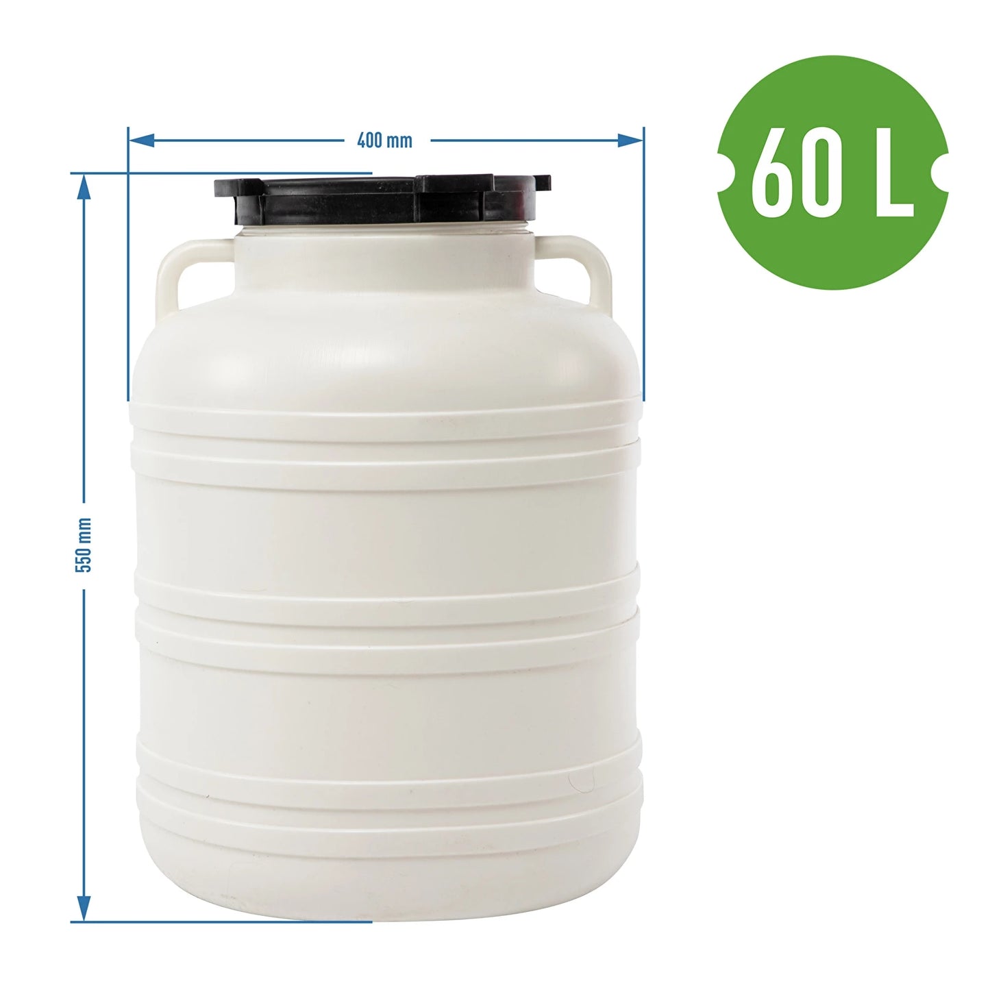 Fermentation Barrel Food Grade HDPE Pickling Container with Lid & Handles 10L-60L