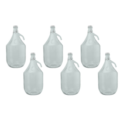 Set of 6 Glass Demijohns 5L Complete with Swing-Top Lid