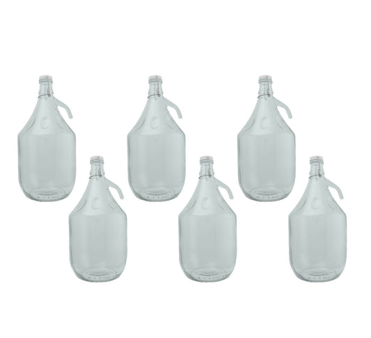 Set of 6 Glass Demijohns 5L Complete with Swing-Top Lid