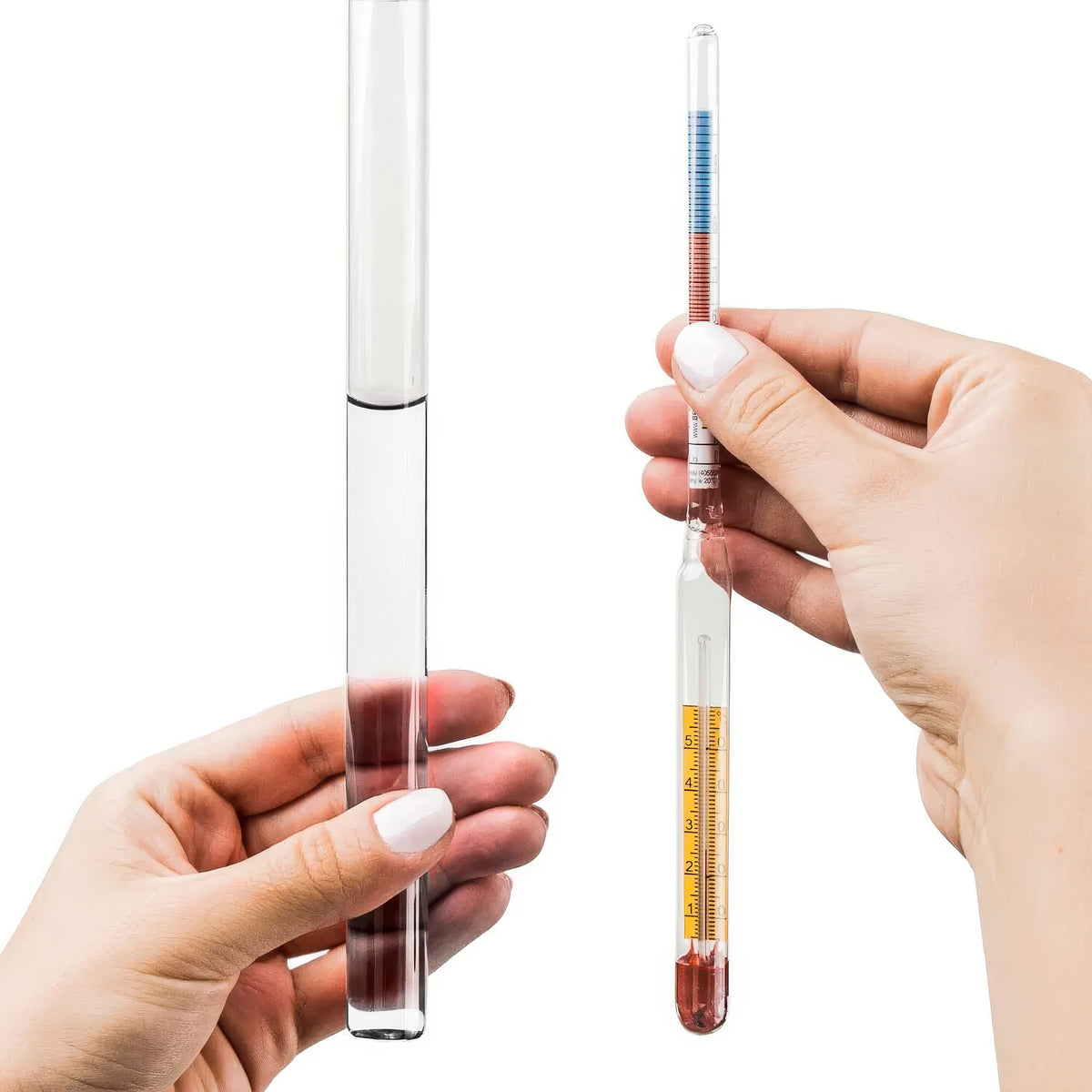 Alcohol Hydrometer Thermometer 0-95% ABV with Measuring Cylinder Spirits Tester