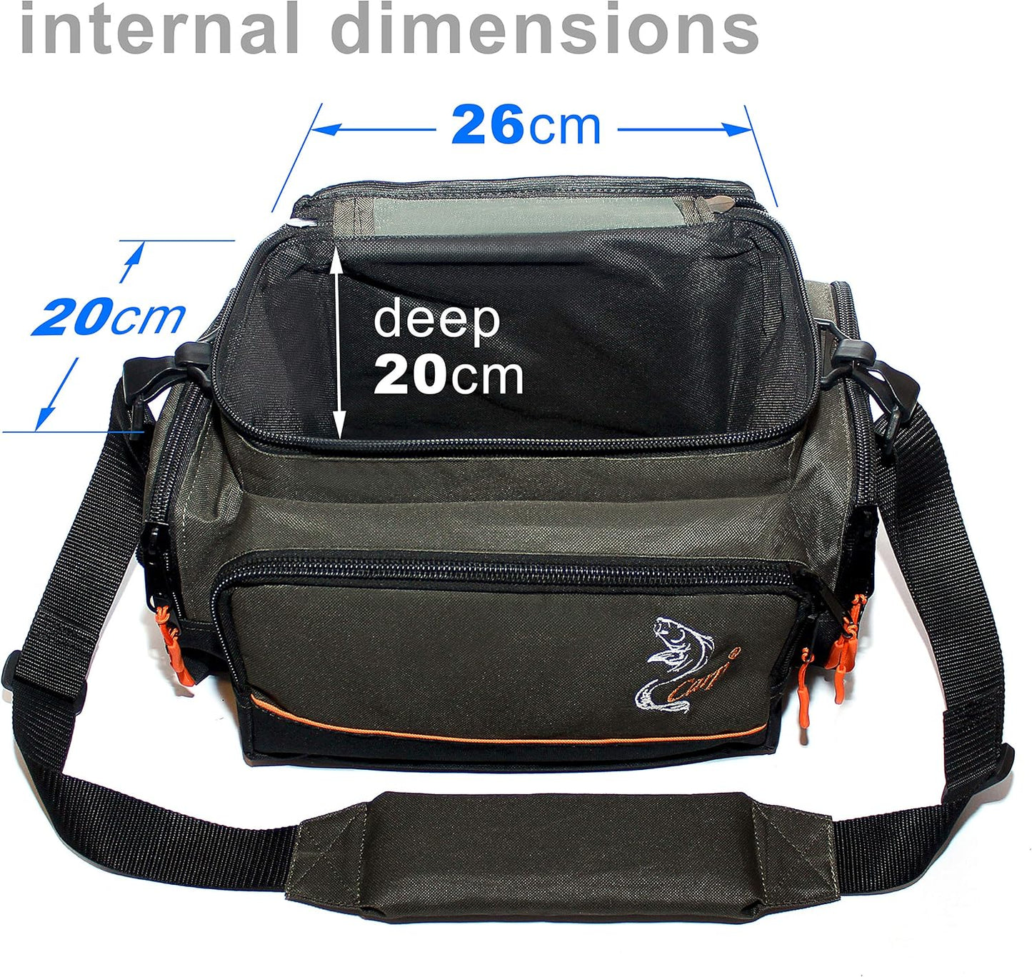 Fishing Tackle Bag Large Waterproof Carryall Carp Feeder Lure Storage - 600D