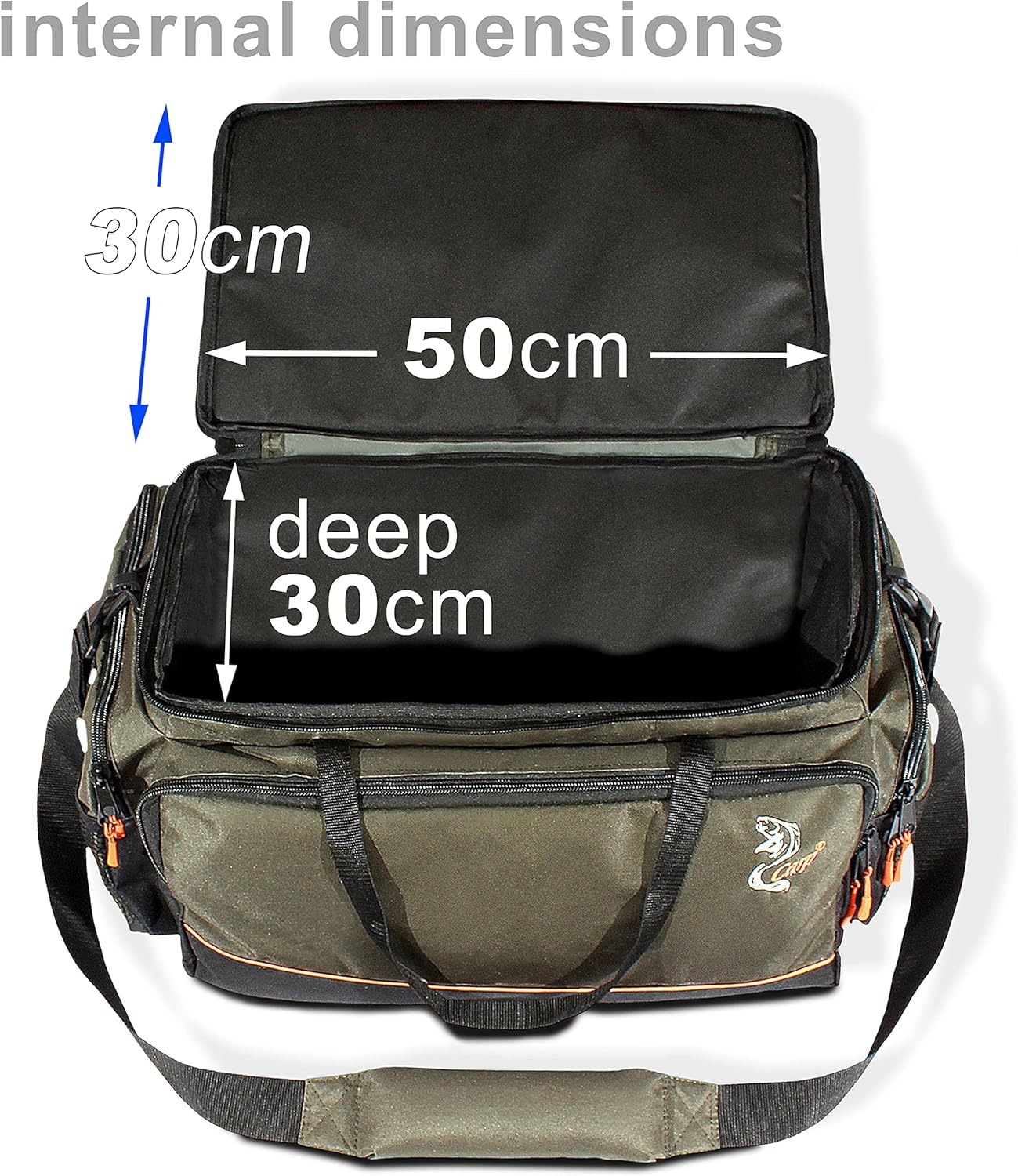 Fishing Tackle Bag Large Waterproof Carryall Carp Feeder Lure Storage - 600D