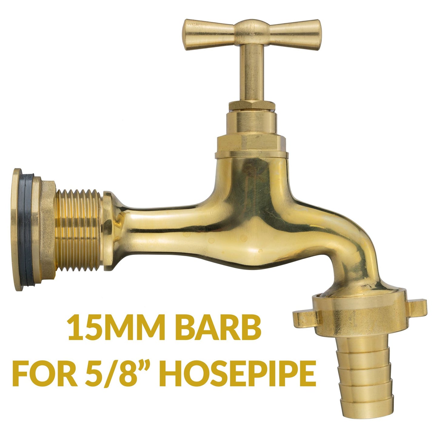 Brass Garden Tap Water Butt Replacement Bib Tap Lever Hose Barb Quick Fit