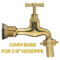 Brass Garden Tap Water Butt Replacement Bib Tap Lever Hose Barb Quick Fit