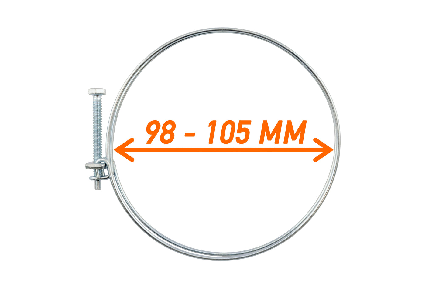 98–105mm Galvanised Dual Wire Hose Clip