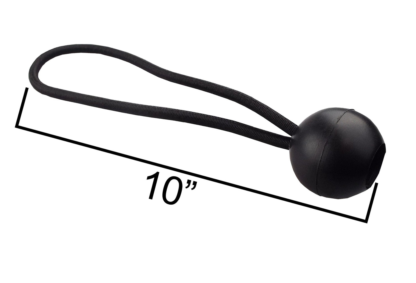 10” Elastic Black Bungee Tie with Ball