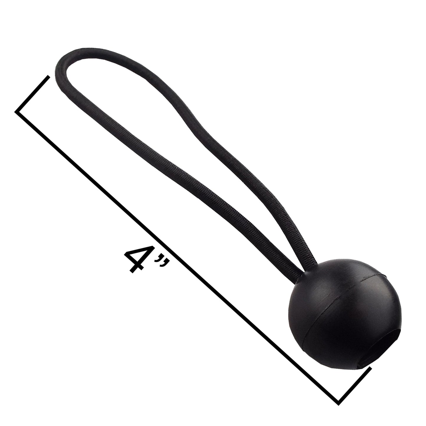4” Elastic Black Bungee Tie with Ball