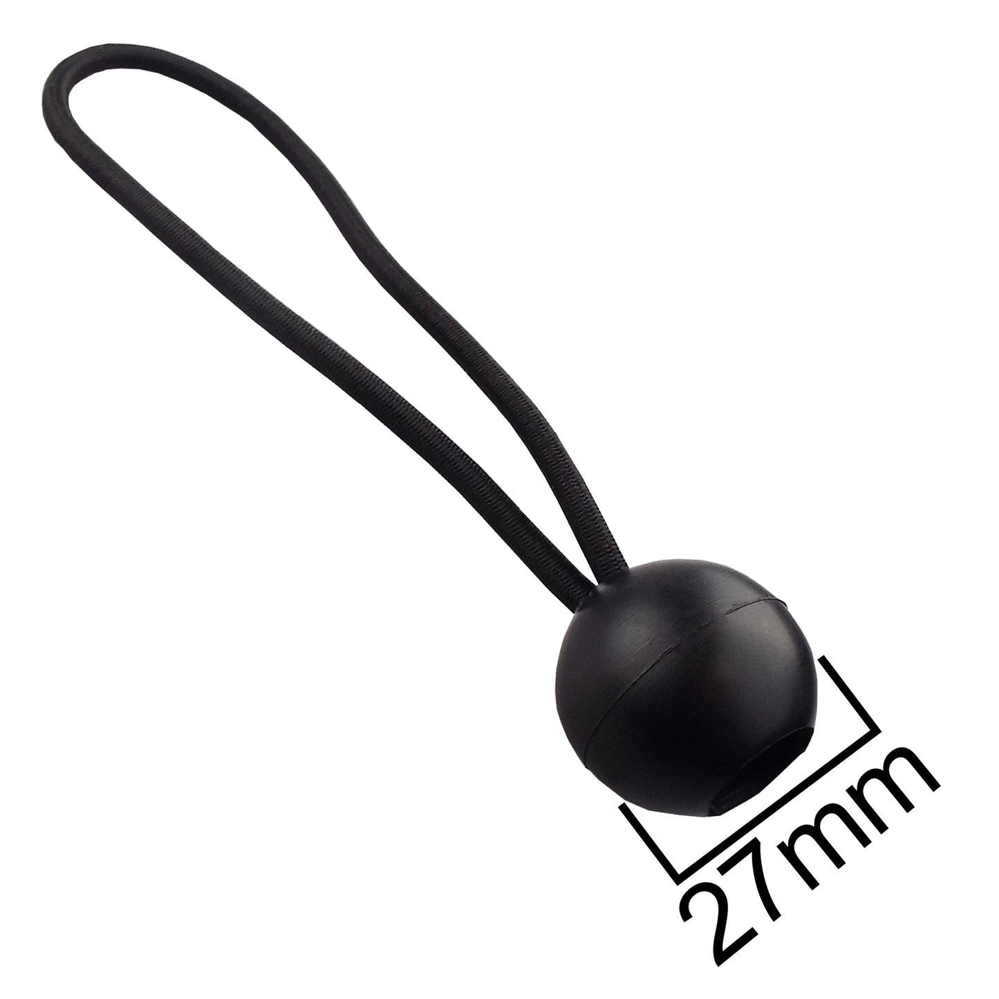 Mixed Size Black Bungee Balls (4", 6", 10") - Pack of 30