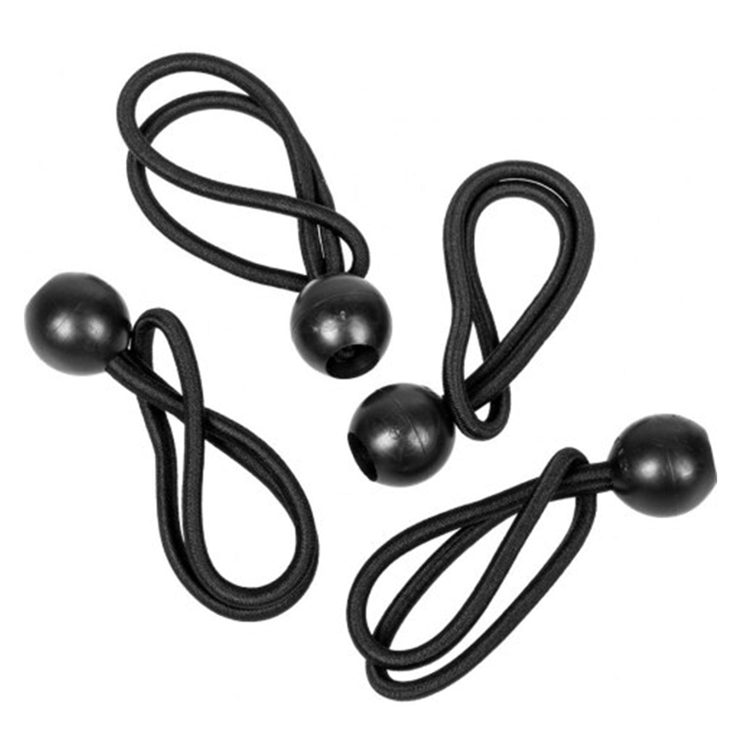 Mixed Size Black Bungee Balls (4", 6", 10") - Pack of 30