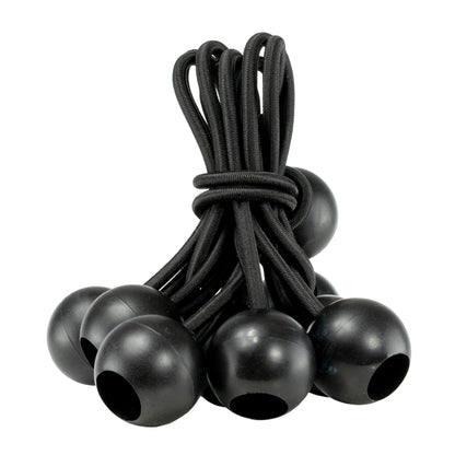 Mixed Size Black Bungee Balls (4", 6", 10") - Pack of 30