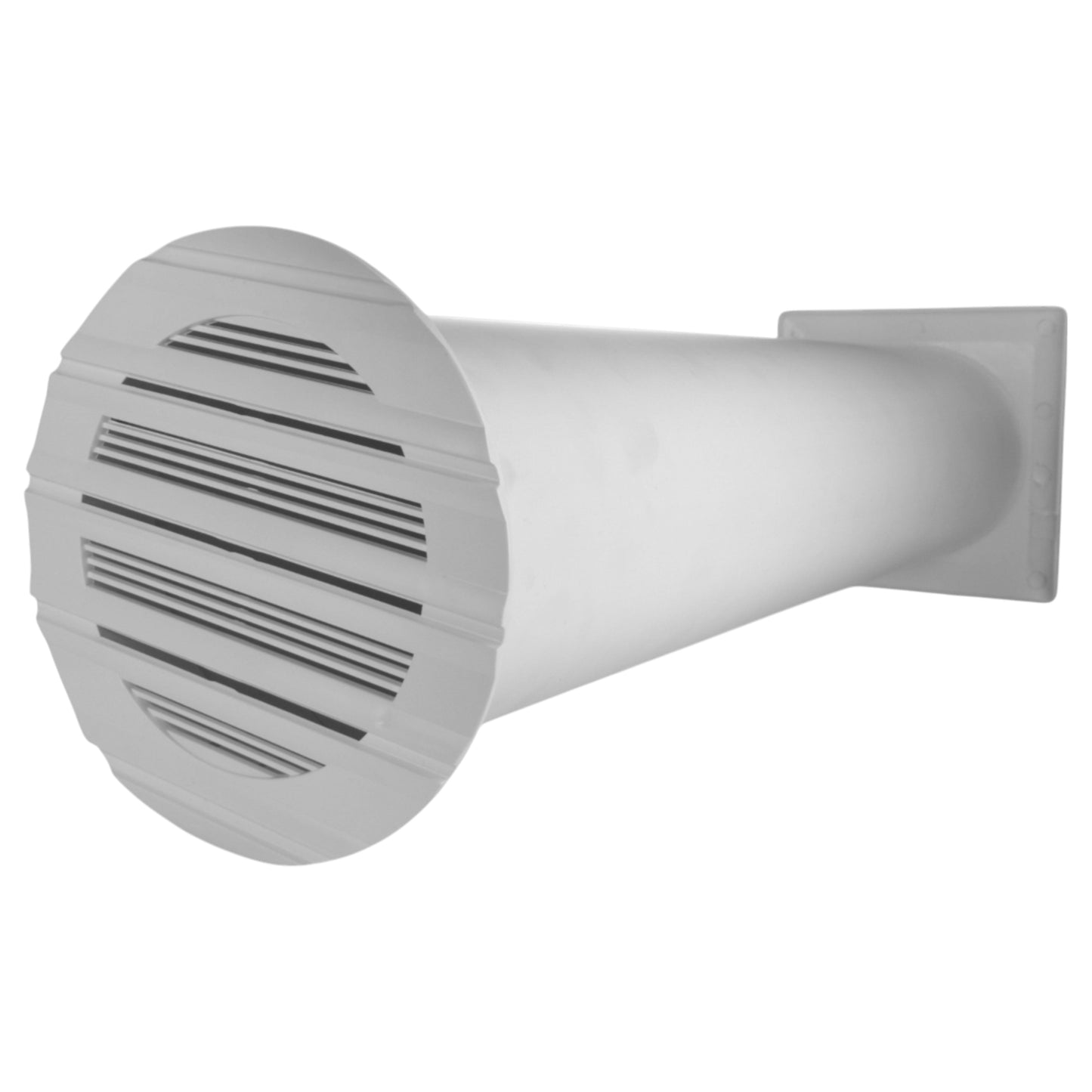 Round Through-Wall Ventilation Set with Bella Interior Grille and White External Vent