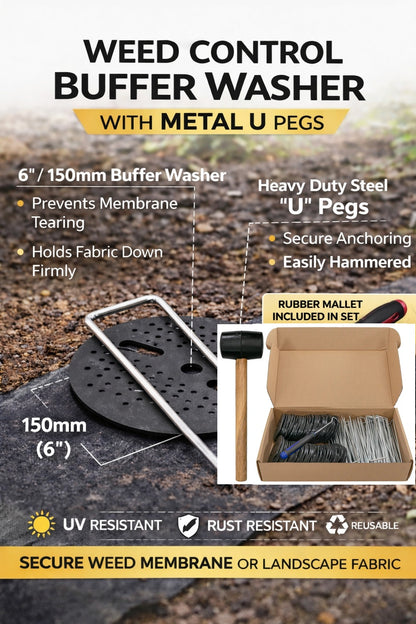 Weed Membrane Pegs Plastic & Metal Fixing Nails Barbed Smooth U Shape Various Sizes